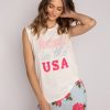 Women Beach Bunny Lounge | Rose In The Usa Tank By P.J. Salvage