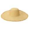 Women Beach Bunny Hats | Cut & Sew Textured Weave Floppy Hat With Frayed Edge By San Diego Hat Company