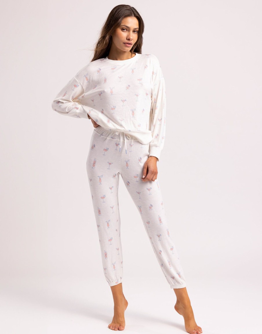 Women Beach Bunny Lounge | Happy Hour Cocktails Long Sleeve Top By Z Supply