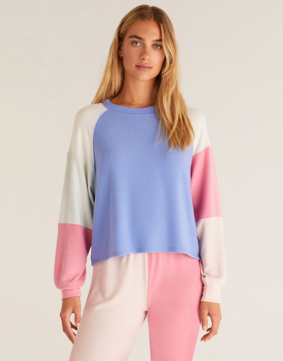 Women Beach Bunny Lounge | Color Block Raglan Top By Z Supply