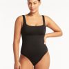 Women Beach Bunny One Pieces | Essentials Square Neck One Piece By Sea Level