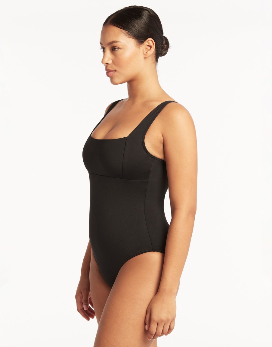 Women Beach Bunny One Pieces | Essentials Square Neck One Piece By Sea Level