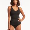 Women Beach Bunny Swim Tops | Essentials Singlet D & Dd Cup Tankini Top By Sea Level