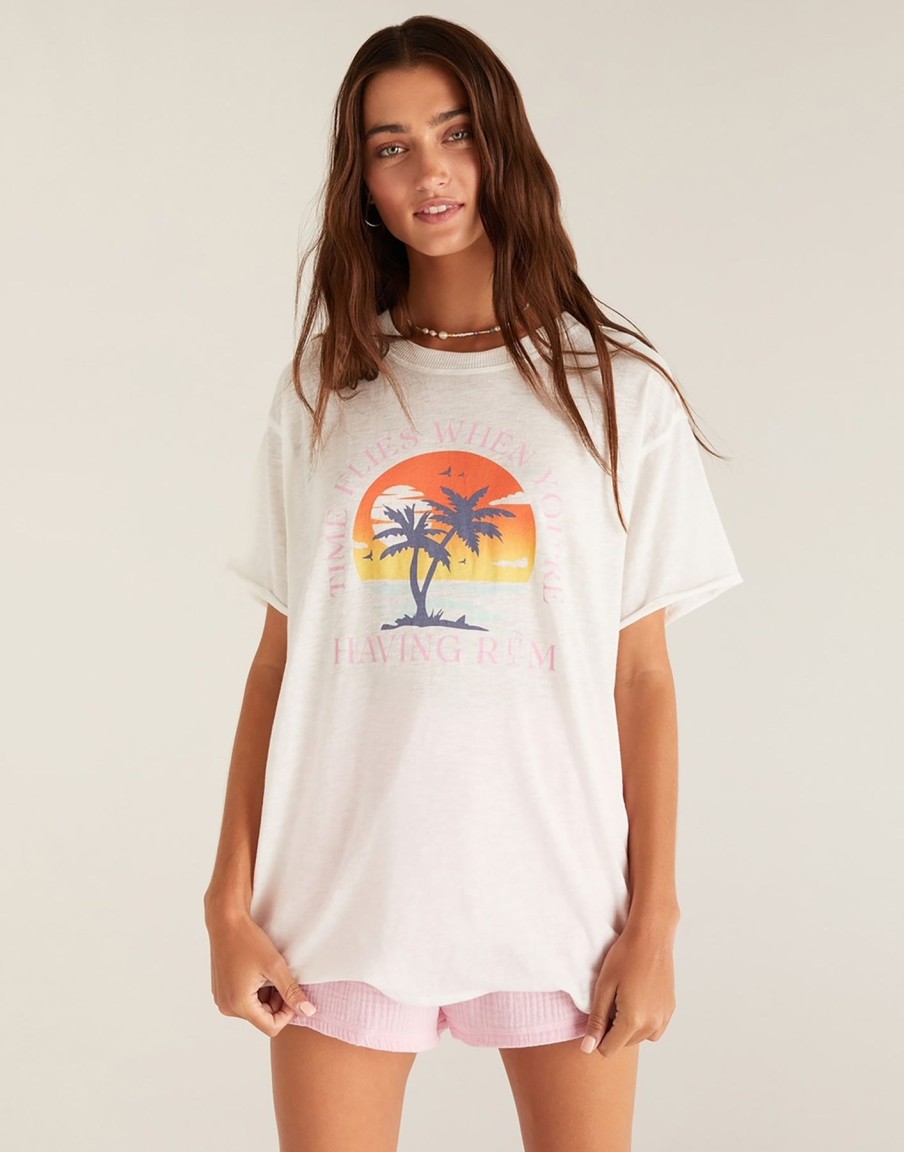 Women Beach Bunny Lounge | Oversized Time Flies Tee By Z Supply