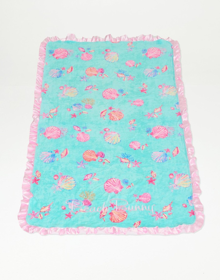 Women Beach Bunny Towels | Blue Ditsy Shell Towel